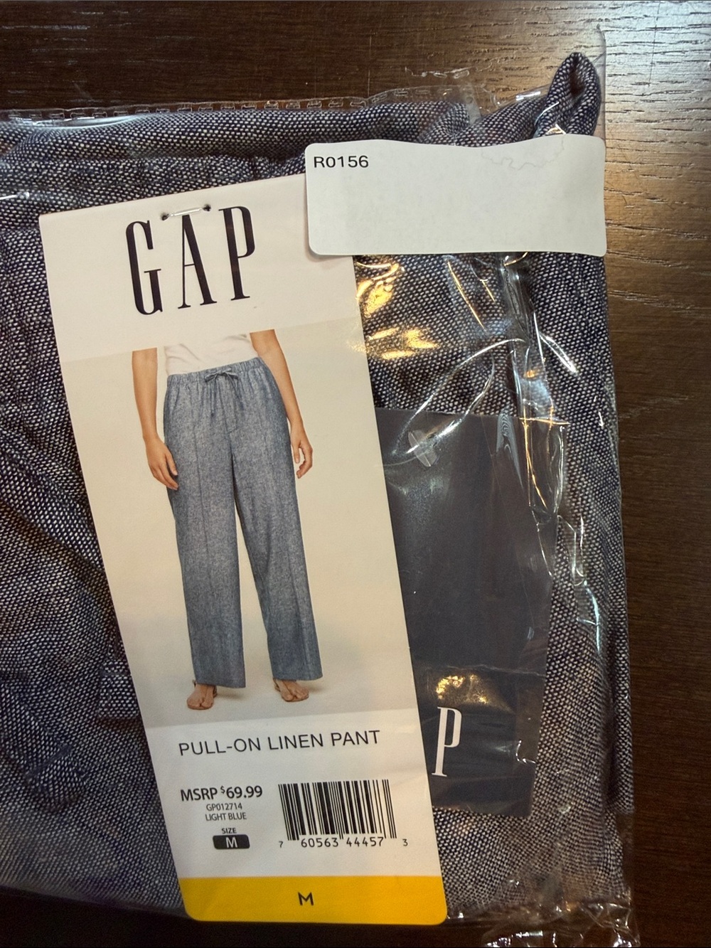 NWT GAP Linen Wide Leg Pants in Heathered Blue Coastal - Picture 11 of 12